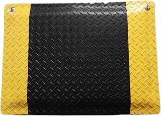 Durable Corporation Alfombrilla Industrial antifatiga con Esponja de Diamante Resistente, Color Negro con Borde Amarillo (Color : Black, Size : 60x100cm/24x39in)