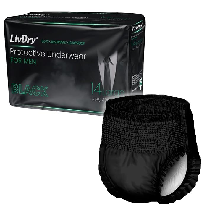 Buy LivDry Adult Incontinence Underwear for Men, Premium Black Series