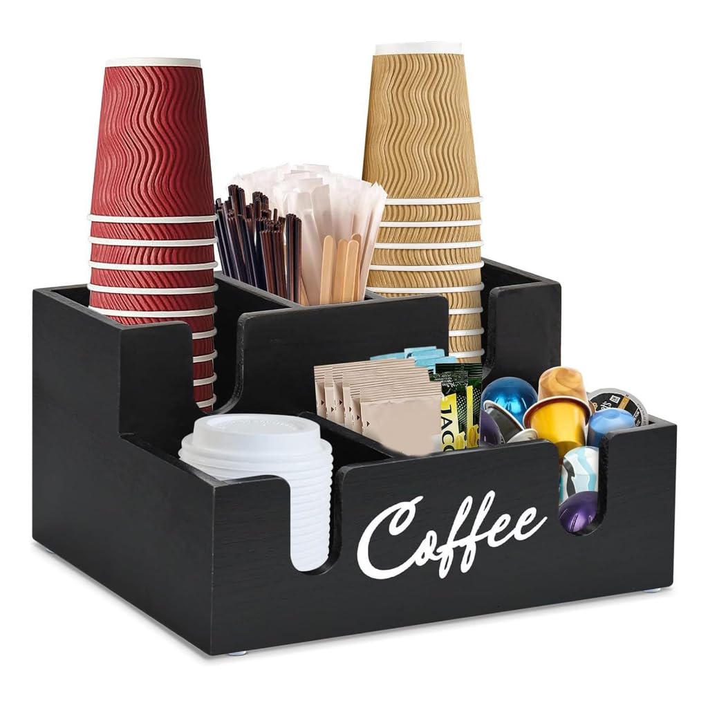 Dispenser per cialde di caffè in legno realizzato a mano, ideale per chi utilizza macchine