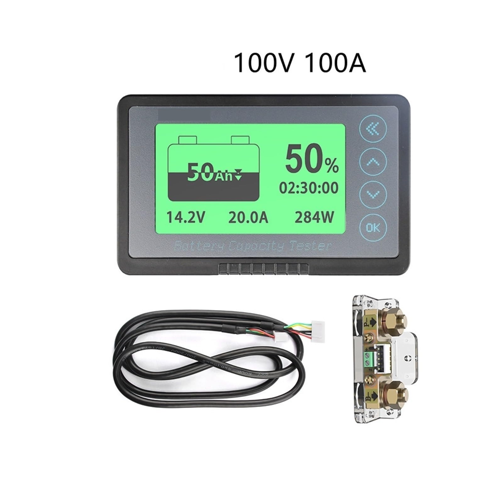 Tester per Batterie Coulomb Meter Electric Car Touring Indicatore di Livello della Batteria Voltmetro Rilevatore di capacità 8-120V(100A)