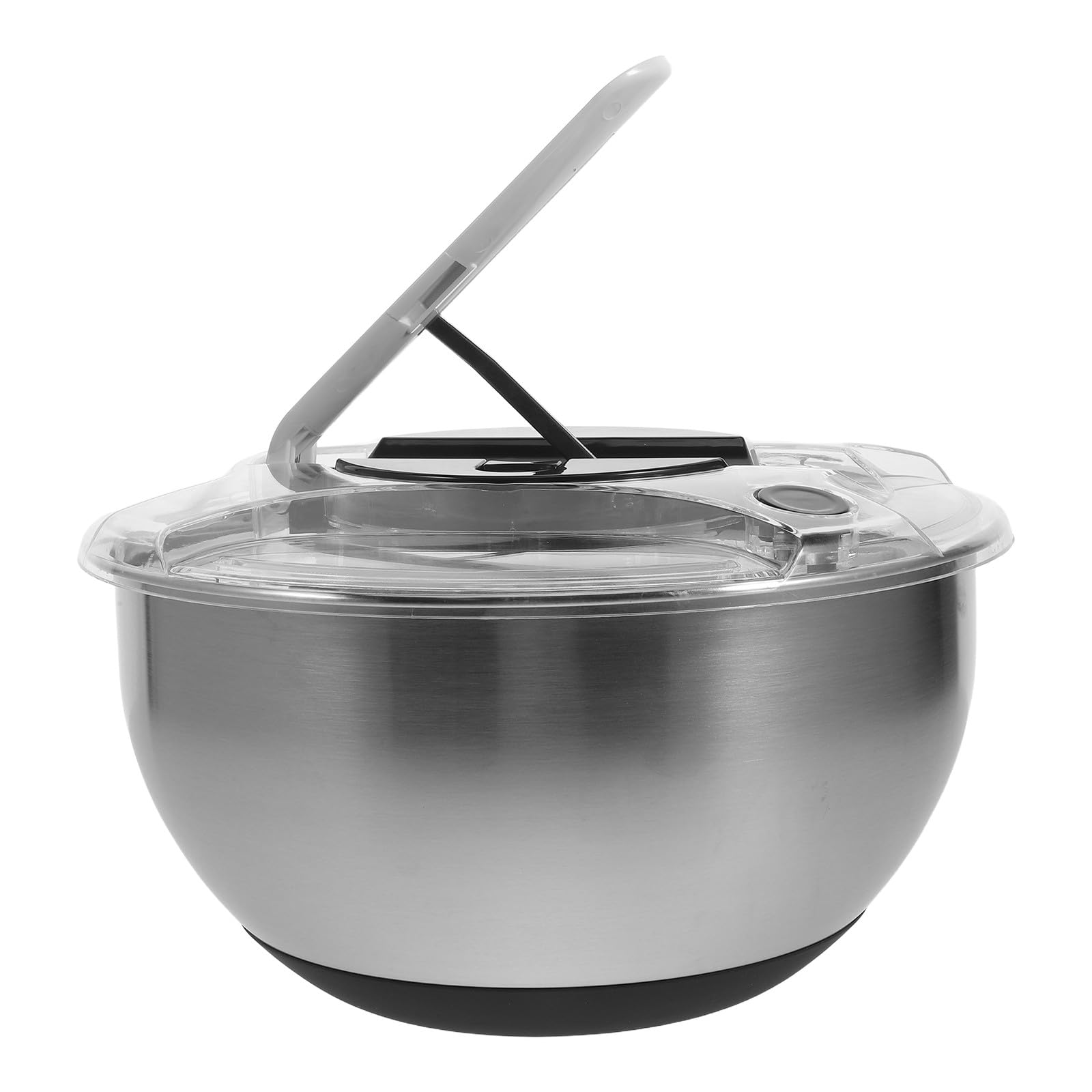 Zerodeko Centrifugadora de ensaladas de Acero Inoxidable de 3,7 Cuartos de | Bol para lavar frutas con colador, centrifugadora para colar frutas, limpiador de verduras, lavadora de lechuga para