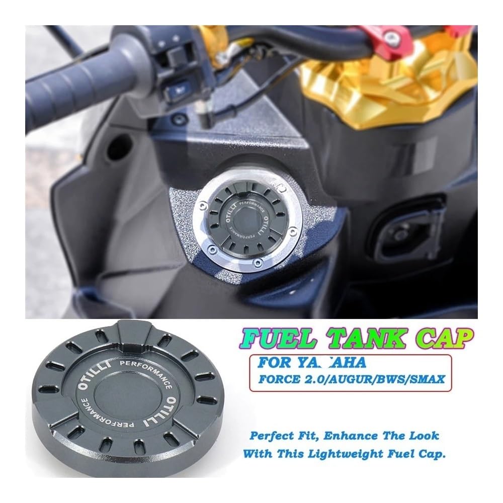 Tappo Olio Serbatoio Benzina Per Ya&m Force 2.0 AUGUR SMAX BWS Sgancio Rapido Keyless Coperchio Del Serbatoio Del Gas Accessori Moto Tappo Del Serbatoio Del Carburante(B - Titanium)