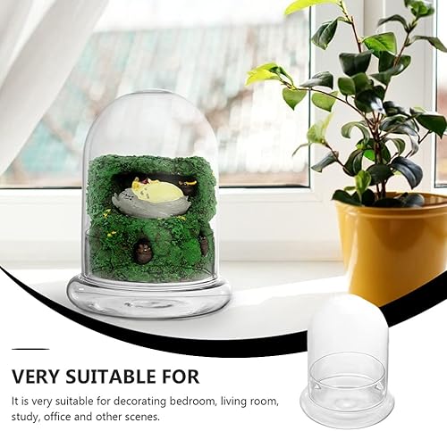 Miniatura 8 de NUOBESTY Cúpula de cristal transparente con base, campana antigua, exhibición de terrario, cúpula decorativa para plantas, suculentas, luces de