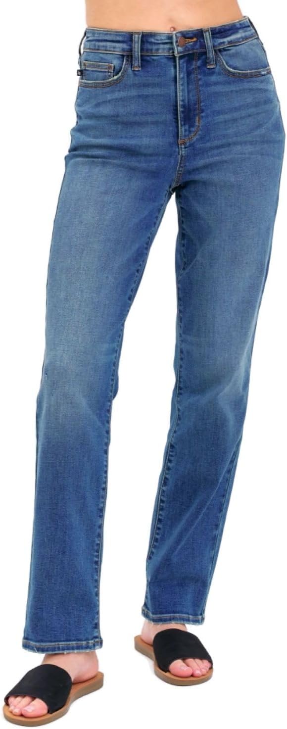 Judy Blue Women's High Waist Classic Relaxed Straight Leg Jeans