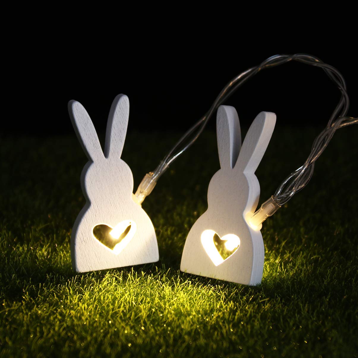 ZSML Easter Rabbit String Lights, Fairy Lights 0-LED Waterproof Fairy Rabbit Lights String Lamps for Wedding Birthday Party Garden Decoration - Warm White Light