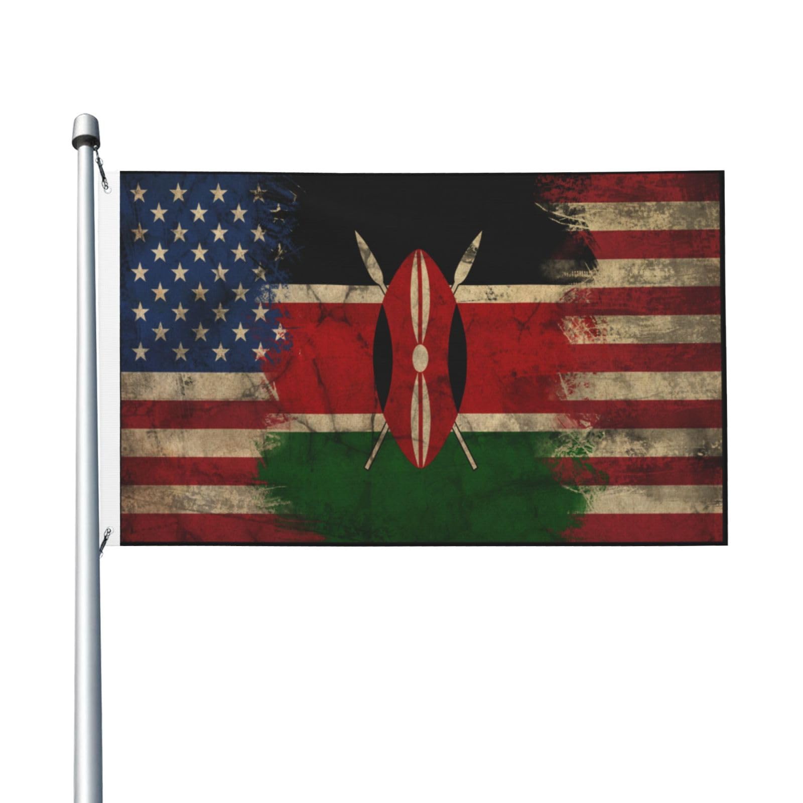 Kenya Flag Kenyan American Flag Durable Indoor-Outdoor Versatile Double-Sided 3x5ft Flags Fade-Resistant