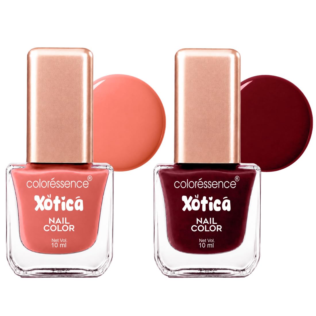 Coloressence Xotica Nail Polish Paint Combo Set of 2 x 10ml (Shades: Flawless & Radiant Pride) | Glossy Finish | Quick Dry | Chip Resistant | Long Lasting-image-8