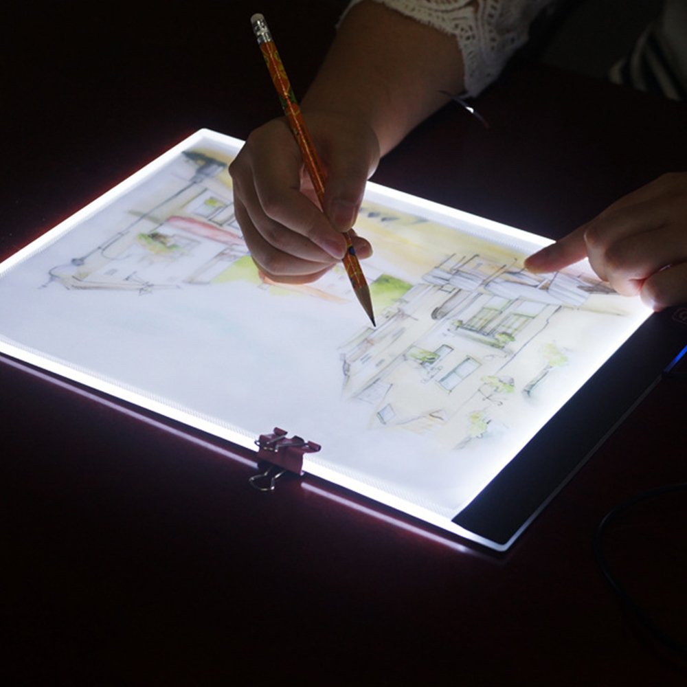 Topchances - Pannello luminoso A4 con luce LED, ultra sottile, USB, per artisti, disegni, schizzi, animazioni