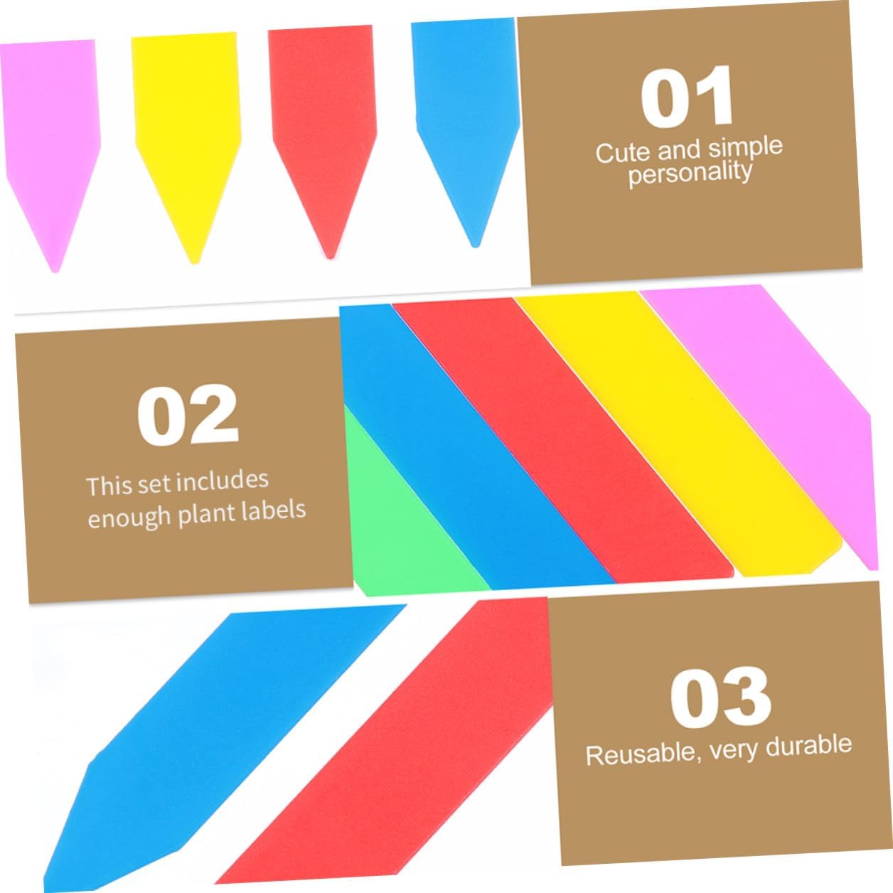 600pcs Waterproof Plastic Plant Tags and Garden Labels Stakes for Flower Pots Multi-Color Small Plant Markers 10x1.8cm for Outdoor Gardening and Succulents