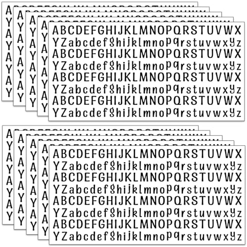 2080 pièces Autocollants Lettres Petites 13 mm, 10 Feuilles Lettres et Chiffres Adhésives Stickers, Alphabet en Vinyle Résistant aux Intempéries pour DIY...