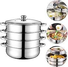 STOBAZA 1 Peça Panela De Sopa De Aço Inoxidável Para Conjuntos De Fondue A Vapor Panela De Molho Panela De Vapor Doméstico Conjunto De Panela De Aço Inoxidável De Metal Panela