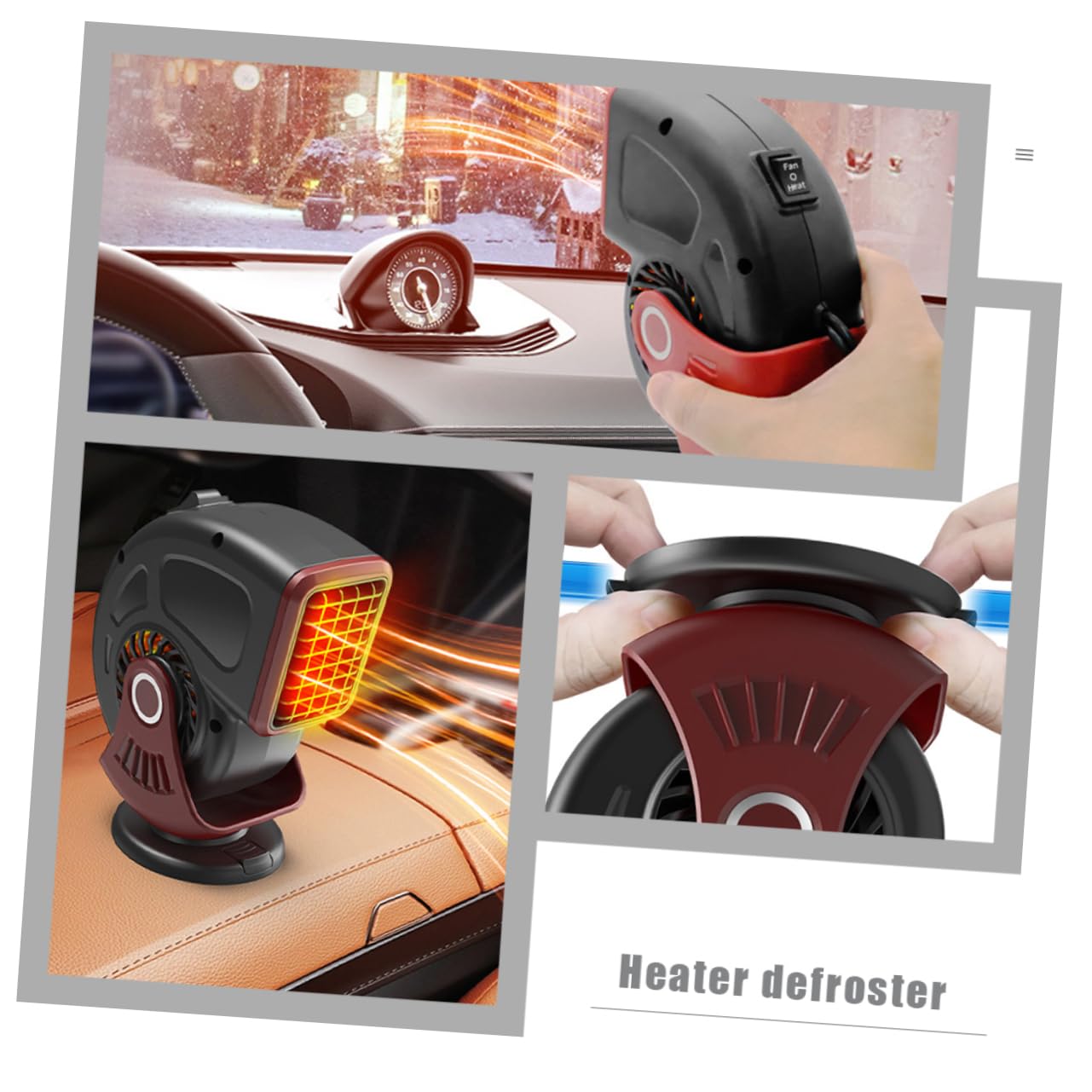 Lot De 3 Dégivreurs De Pare-brise Pour Voiture Chauffage 12 V Désembuage Rapide Par Temps Froid