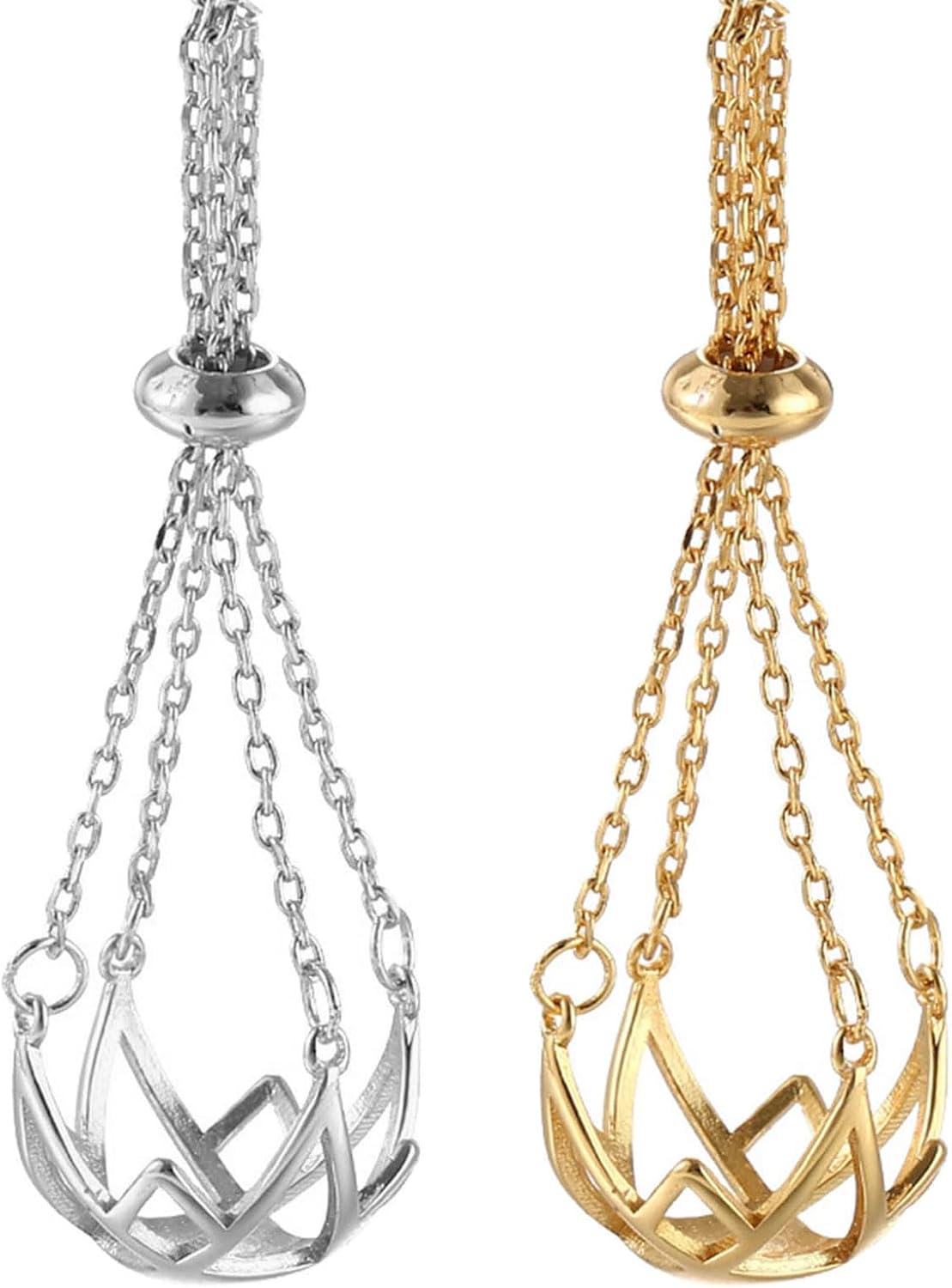 NUEAYMS Pearls Stone Holder for DIY Necklace Adjustable Empty Pendant Cage Bracket Support Tray for Men Women Jewelry Fitting