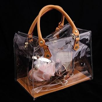 おまとめ ハンドメイドバック Amazon | GHYJPAJK クリア PVC DIY トートバッグ ハンドバッグ