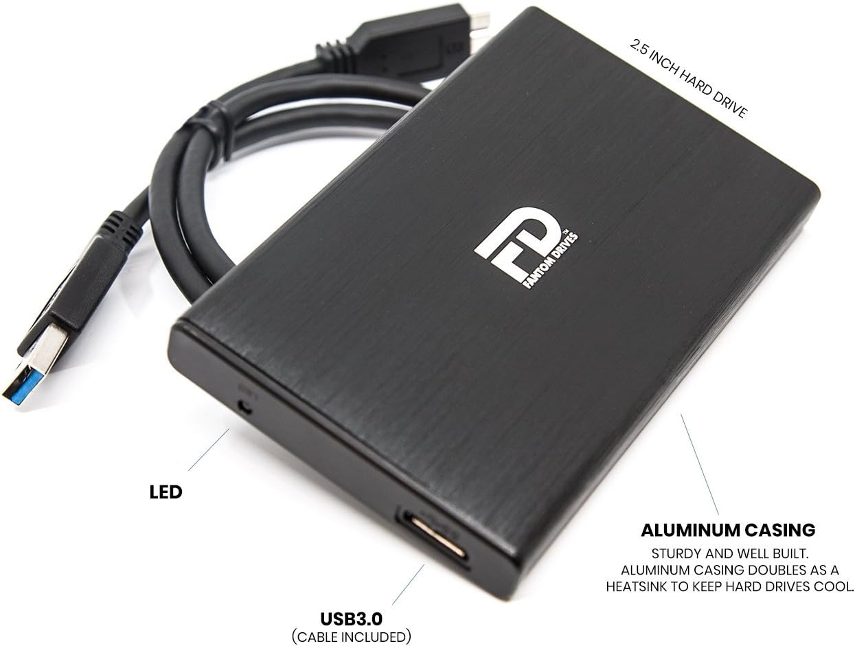 FD Portable 5TB Hard Drive - USB 3.2 Gen 1-5Gbps - GForce Mini Aluminum- Compatible with Mac/Windows/PS4/Xbox (GF3BM5000U) by Fantom Drives : Electronics