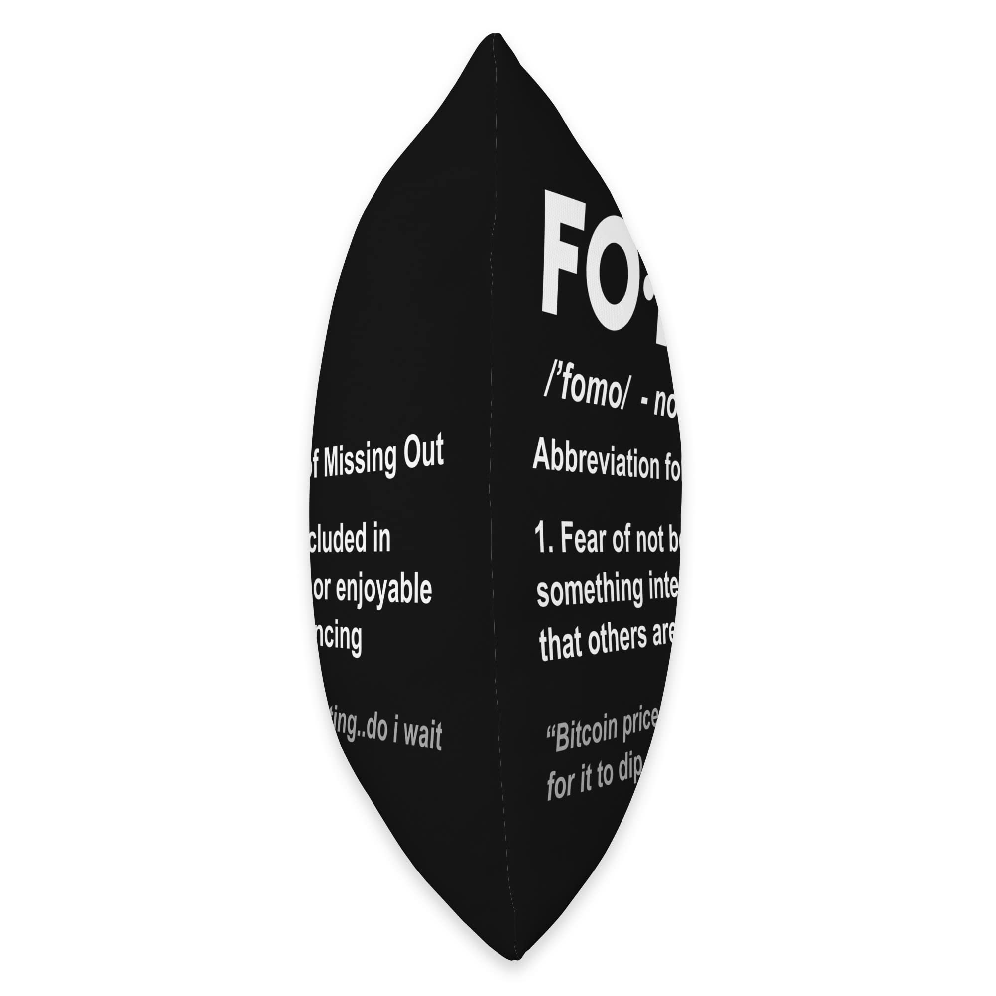 Amazon.com: FOMO Bitcoin Crypto Coin Cryptocurrency Lover Throw Pillow :  Home & Kitchen