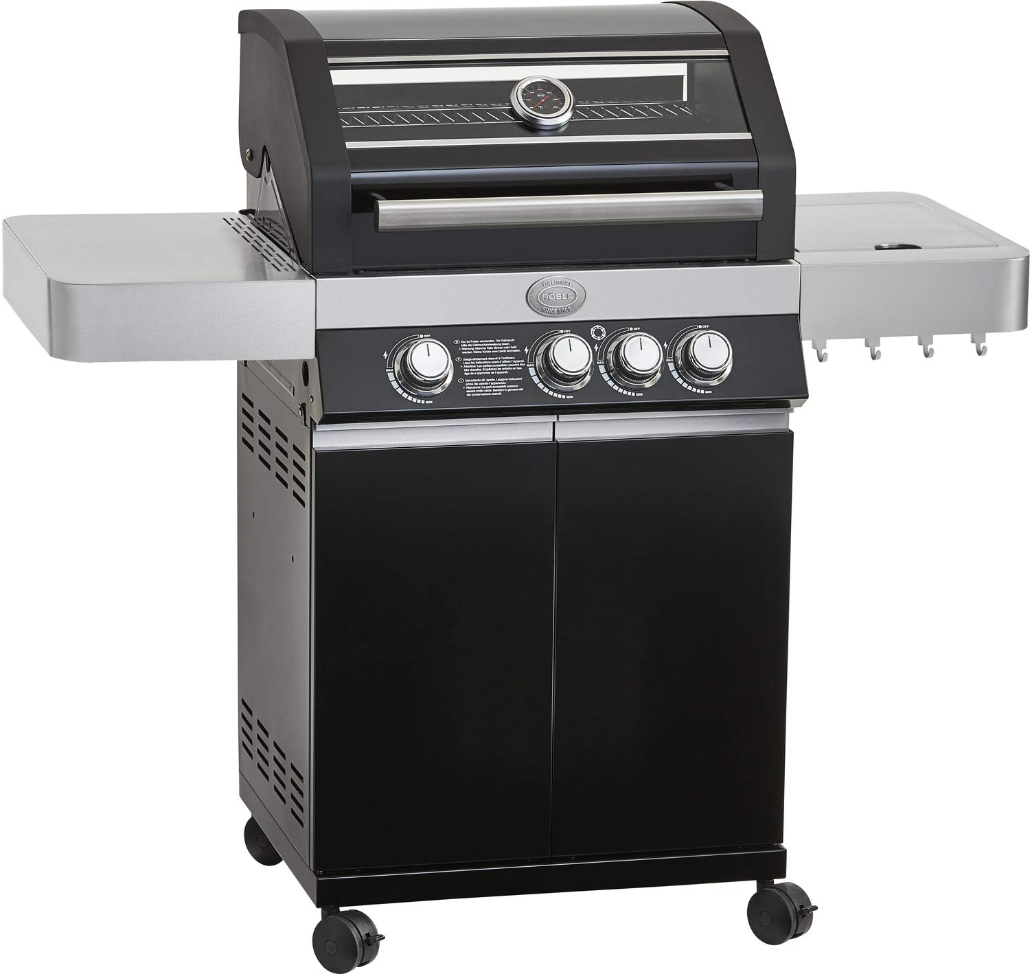 RÖSLE VARIO+ Grillrost, Hochwertiger Grillrost aus emailliertem Gusseisen für VARIO-Einsätze, passend zu RÖSLE VIDERO G3 ab Modelljahr 2021, Schwarz | Hochwertiger Grillrost für Vario-Einsätze, passend zu RÖSLE VIDERO G3 ab Modelljahr 2021