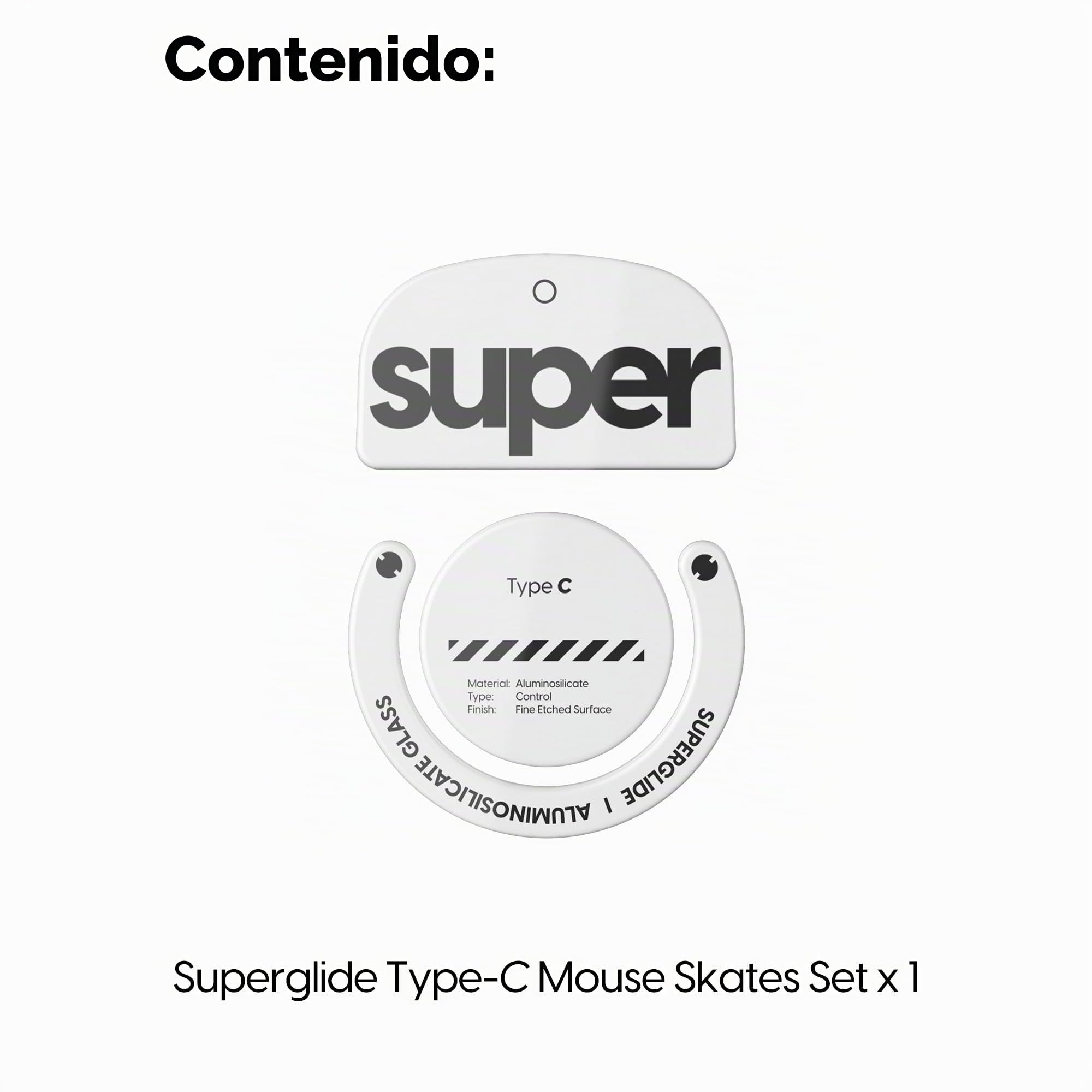 Superglide2 - Patas de ratón con Superficie de Velocidad controlable, Hechas con Vidrio Ultra Fuerte, Suela Lisa y Duradera para Logitech G Pro X Superlight (Blanco)