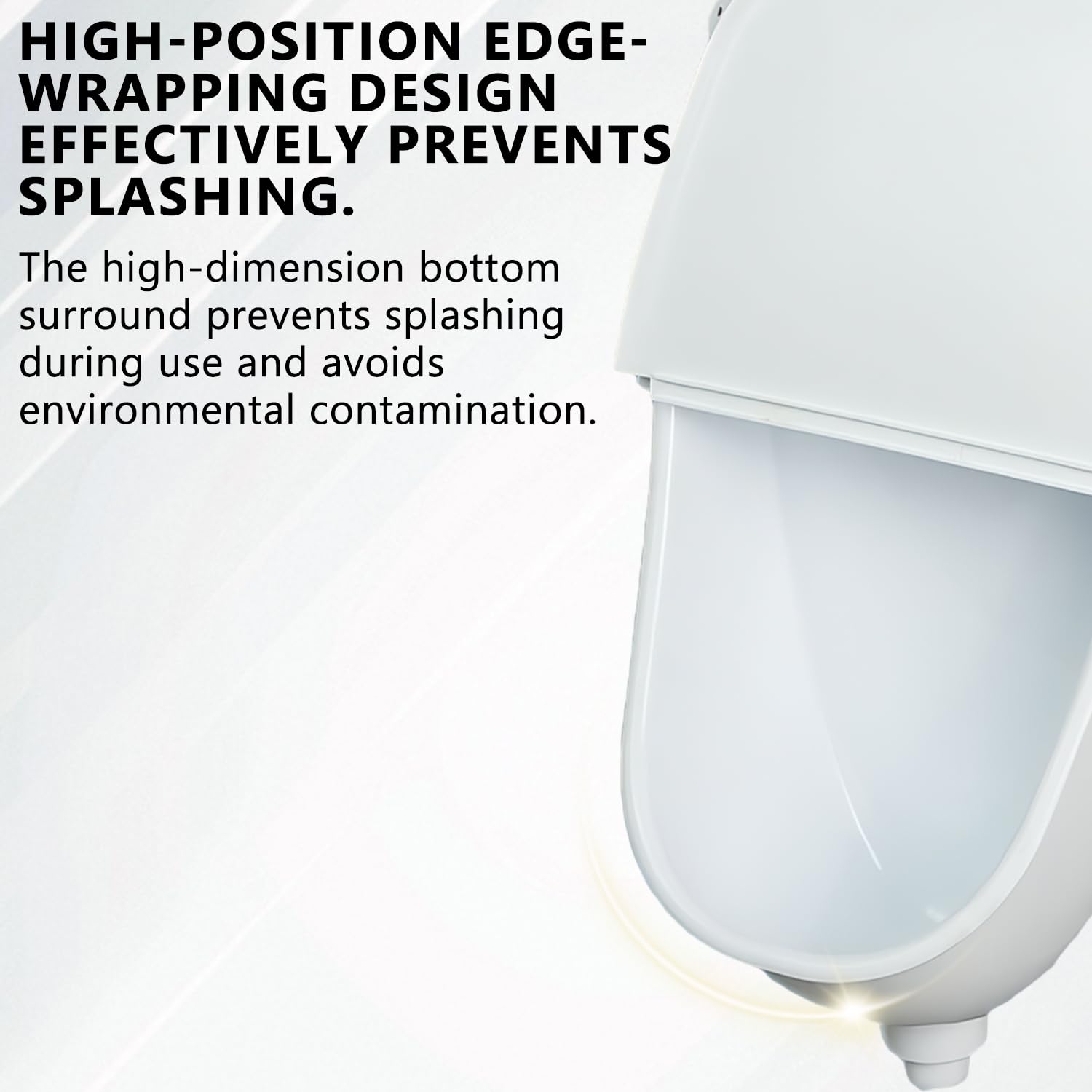 Orinal de plástico con tapa, Orinal para hombres montado en pared pissoir WC set, Orinal sin perforar para casa, garaje, jardín, camping y construcción Blanco