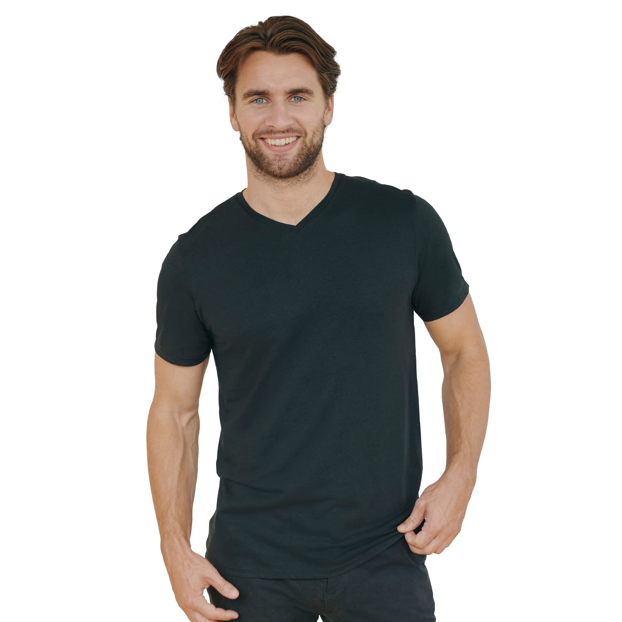 DANISH ENDURANCEMen's Organic Cotton Short Sleeve T-Shirt, Premium Blend, Crew & V-Neck