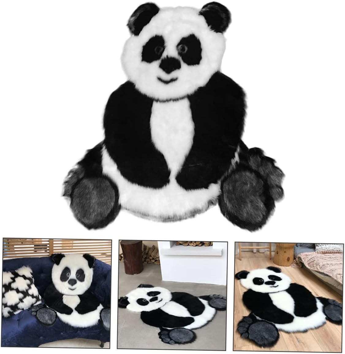 1pc Non-Slip Panda Rug Room Rug for Bedroom Ultra-Thin Door Mat Indoor Plush Carpet