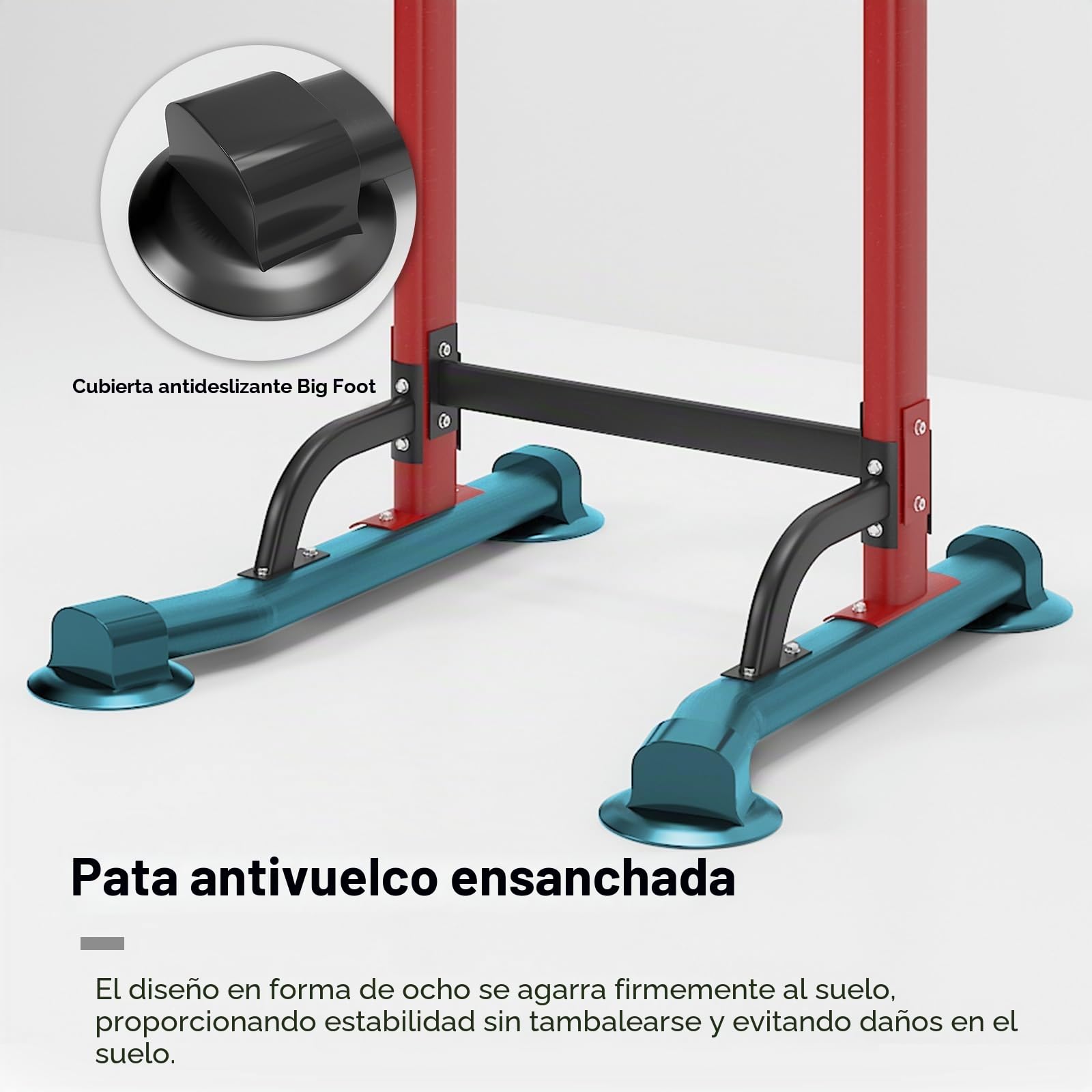 SDHYL Power Tower - Estación de dominadas, altura ajustable, para entrenamiento abdominal, para principiantes y profesionales, color rojo y negro