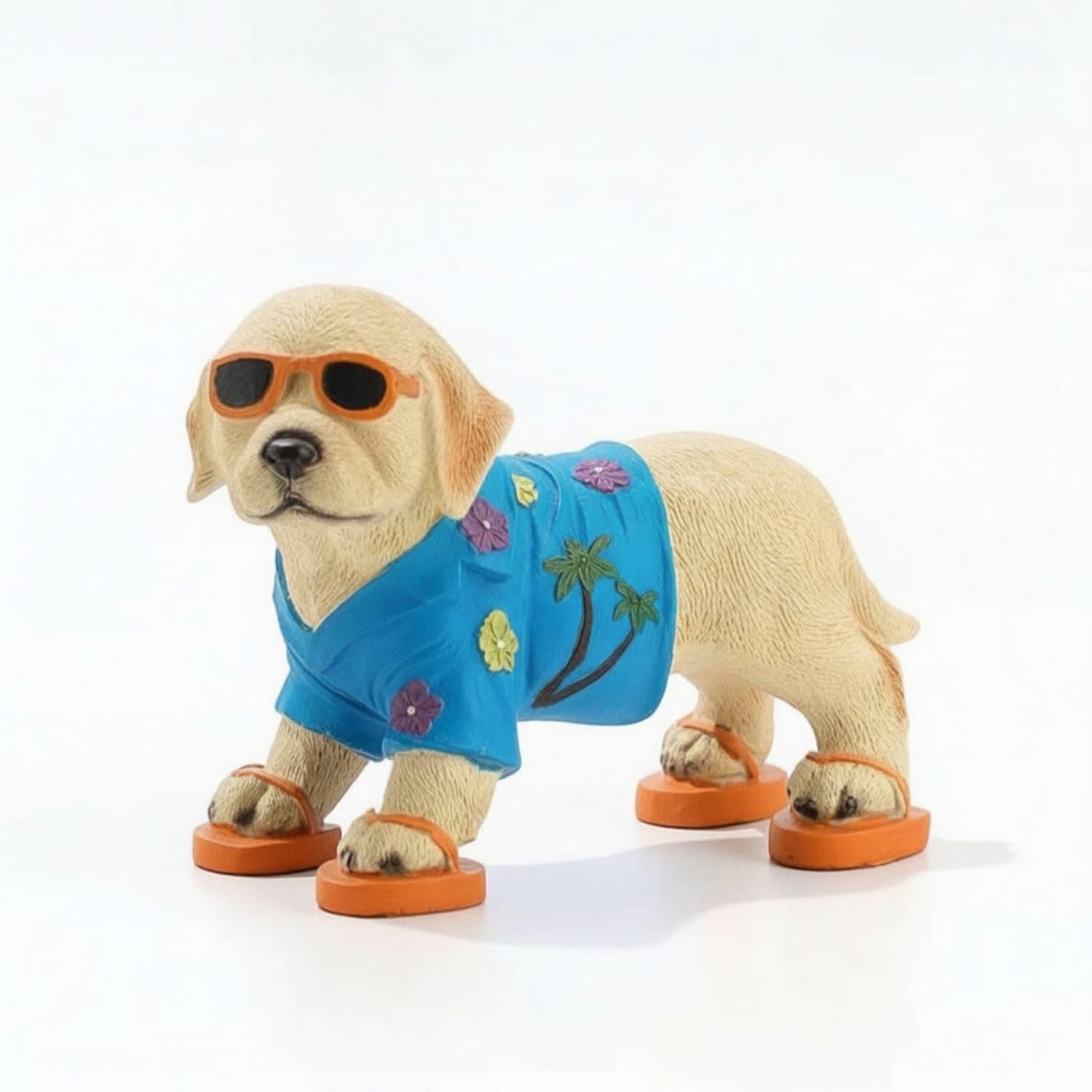 Outdoor Dog Statue with Butterfly Light Resin Garden Statue with Butterfly Whimsical Compact for Gardeners, Patio, Lawn, Single Dog-image-26