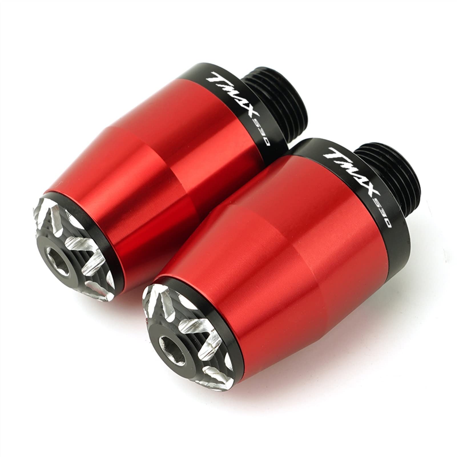 Extrémité du guidon TMAX 530 en aluminium CNC rouge haut de gamme pour moto Yamaha T-Max