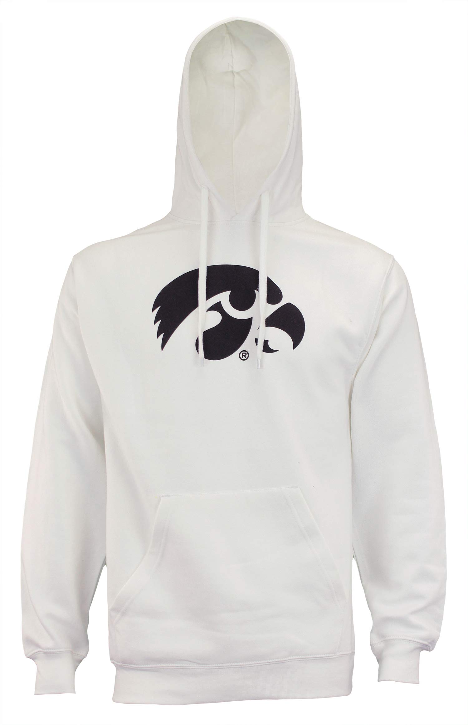 Outerstuff NCAA Men's Iowa Hawkeyes FZ Team Logo Hoodie, White, X-Large