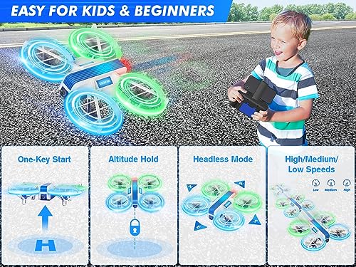 M1 M1C Mini Drone for Kids Adults,Cool Toys Gifts for Boys Girls Teenagers,FPV Skyquad Drone Small Hobby RC Quadcopter with Headless Mode,360° Flip and Propeller Full Protect for Beginners - Image 6