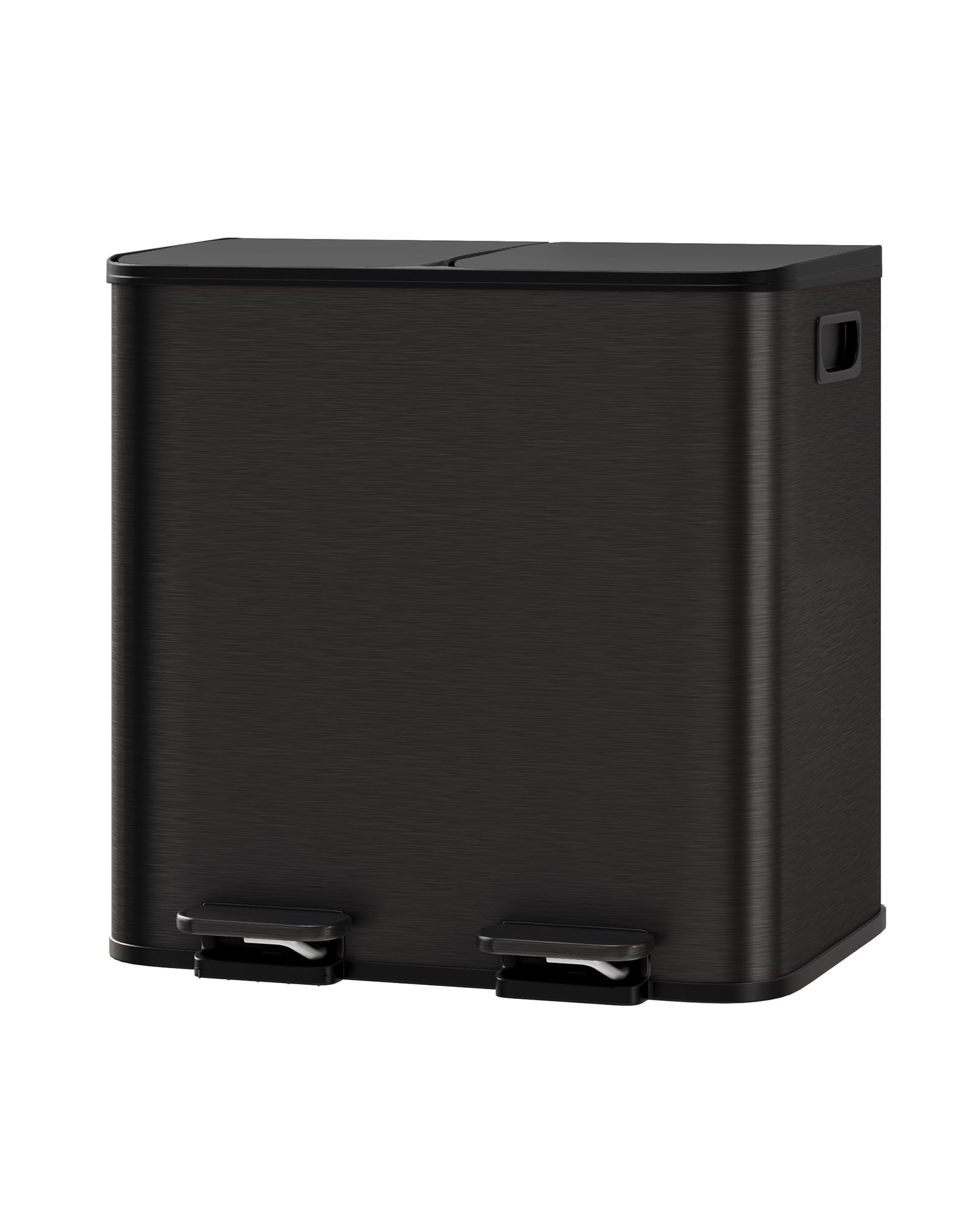 Garvee Cubo de Basura Doble de Acero Inoxidable con Pedal 2x15L – Cierre Suave y Silencioso para Cocinas Pequeñas Reciclaje, Negro