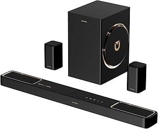ULTIMEA 5.1.2 Barre de Son avec Dolby Atmos, Système Surround pour TV avec 2 Haut-parleurs, App Contrôle, Barre de Son TV avec Caisson de Basses pour Home Cinema, BT 5.4, HDMI eARC, Skywave F40 Boom