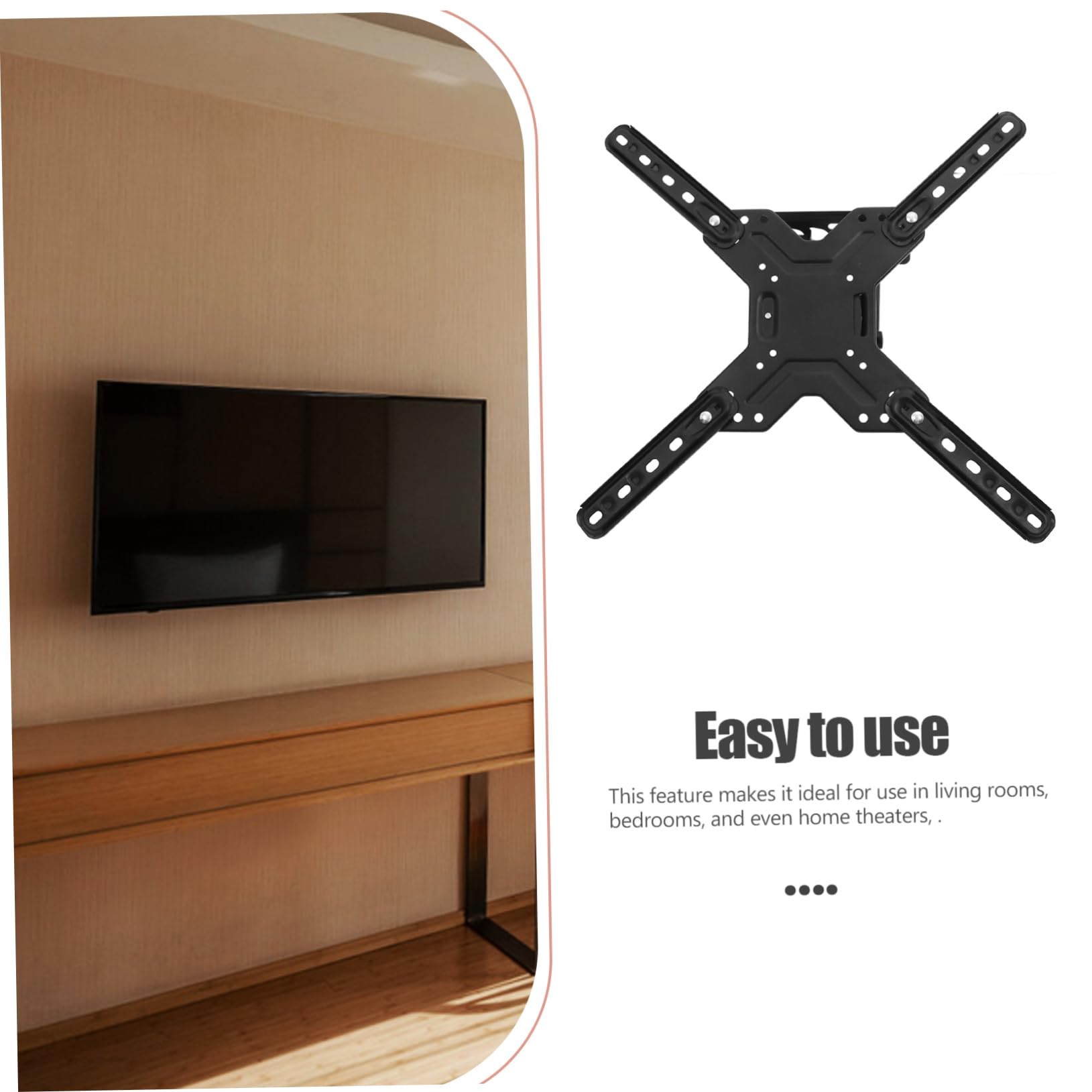 SOLUSTRE Space-Saving Tv Wall Mount Steel Construction Full Range Adjustment Black D-cp303 Bracket