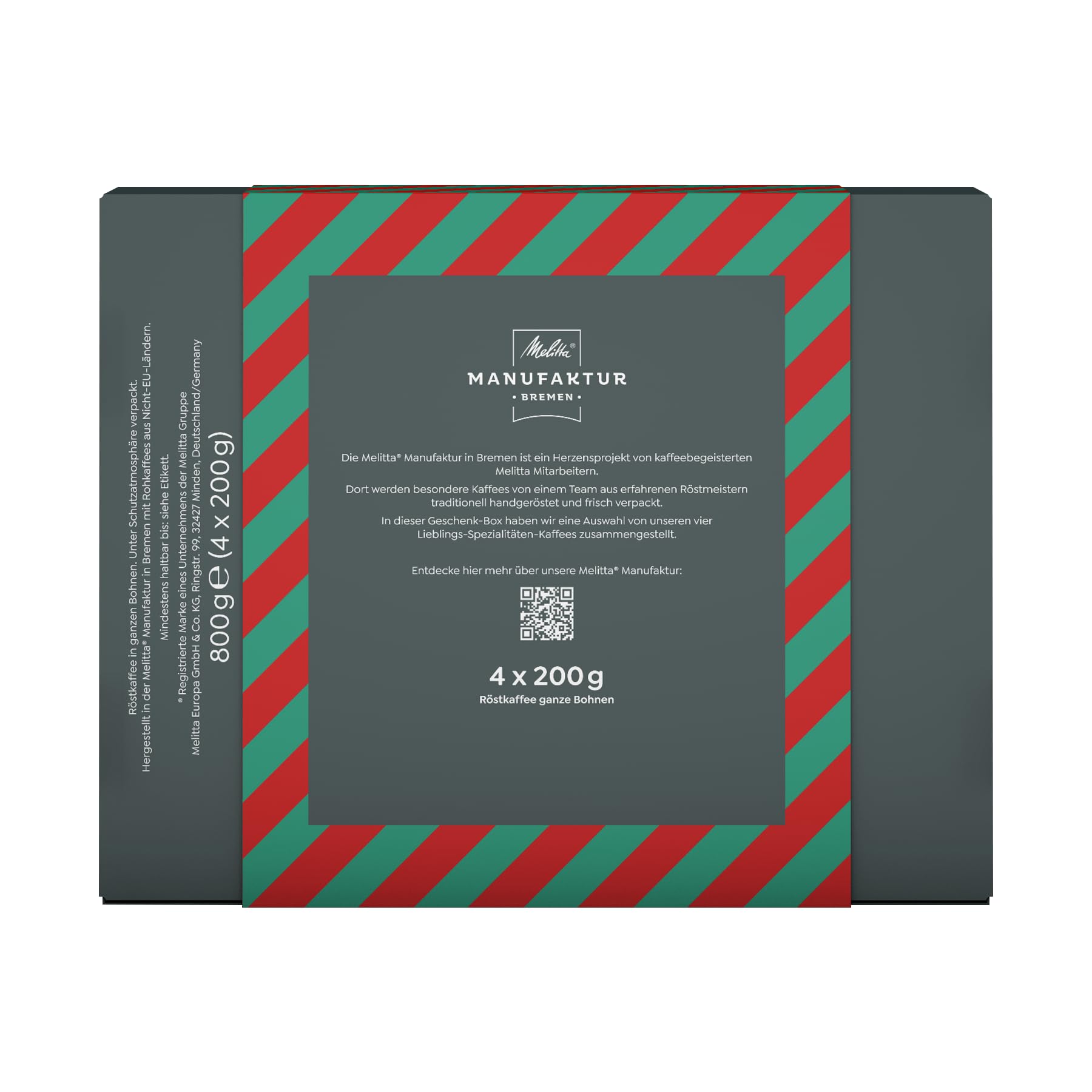 Melitta Kaffee Weihnachts-Geschenkbox - 4 Spezialitätenkaffees, ganze Bohnen, handgeröstet, Geschenkidee zu Weihnachten