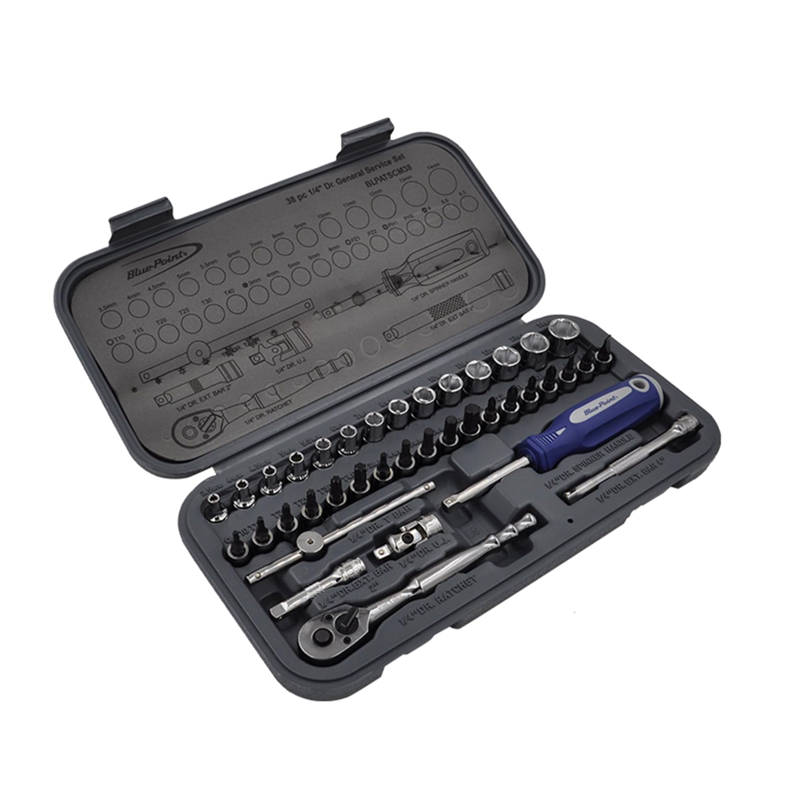 BLUEPOINT38 PC 1/4" Dr.General Service Set
