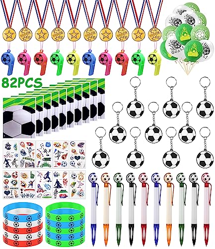 Zawaer Artigos de festa de aniversário de futebol, 82 peças presentes para pinhata com balão, conjunto de acessórios de decoração para crianças.