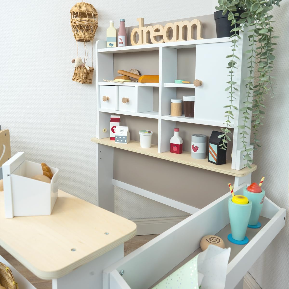 Meppi Kaufladen Nougat aus Holz - Kaufmannsladen für Kinder - Marktstand
