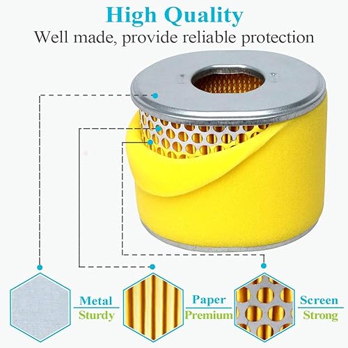 Miniatura 6 de HOODELL Paquete de 4 filtros de aire GX270 para motor Honda GX240 8HP GX 270 9HP, filtro de aire profesional EG3500X 17210-ZE2-505 17210-ZE2-822