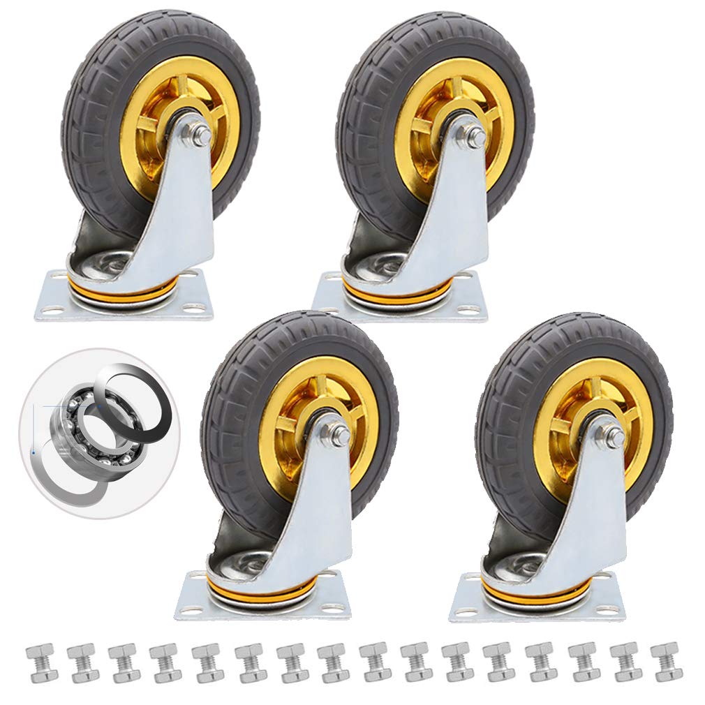 GBRJUYF Heavy Duty Lockable Swivel Casters with Brake - Industrial Furniture Wheels, High Load Capacity, Perfect for Workbench and Heavy Equipment Mobility
