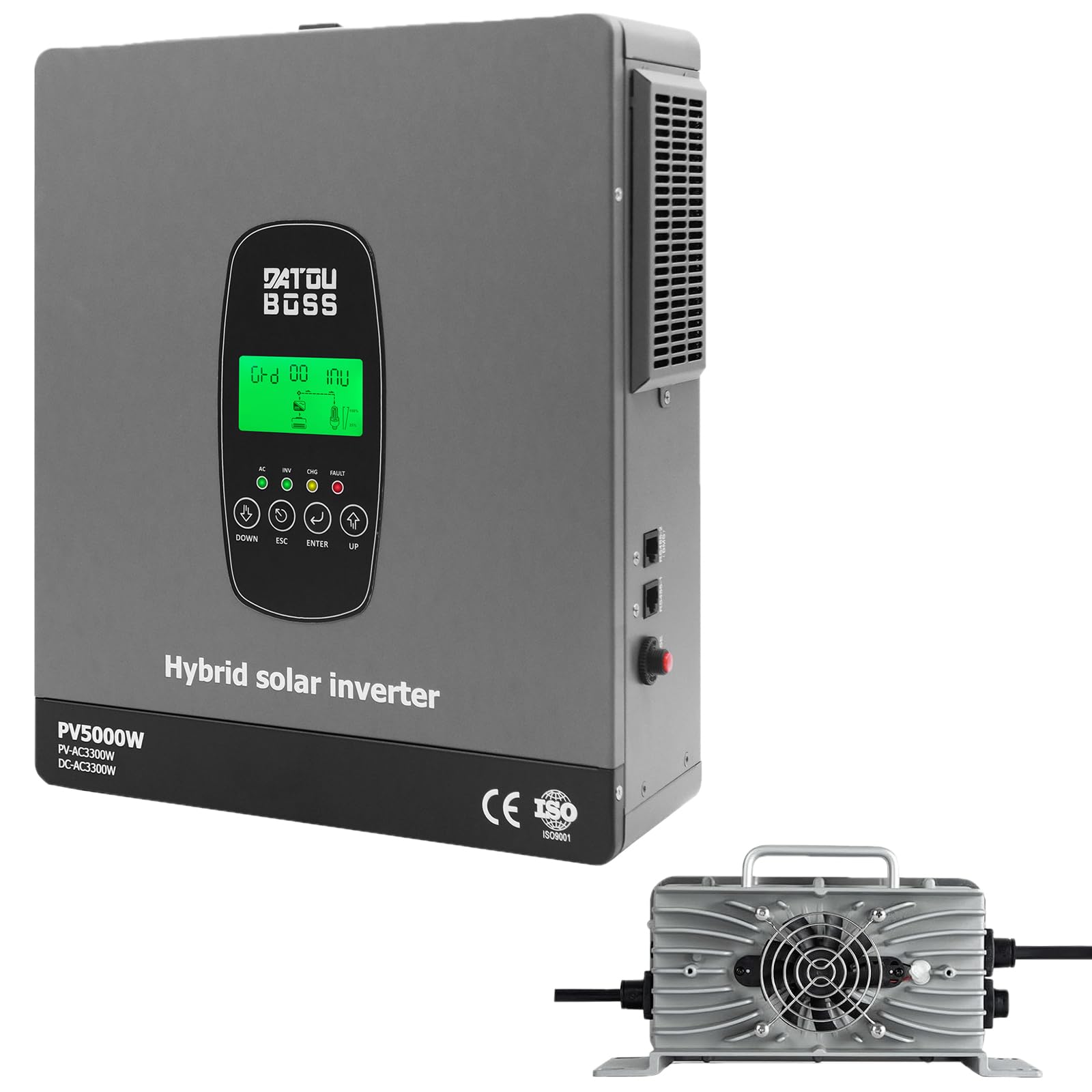 DATOUBOSS Inverter solare ibrido da 3300 W, 24 V, sinusoidale puro
