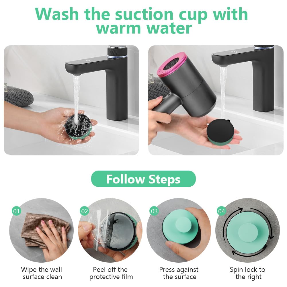 flintronic 2 Piezas Ganchos ventosa de Succión, Colgador Toalla baño, Gancho ventosa de Vacío, Pared sin Taladro Gancho de Pared para Colgar Llaves Abrigos Ropa Bolsos Ducha Acabado Cepillado, Verde