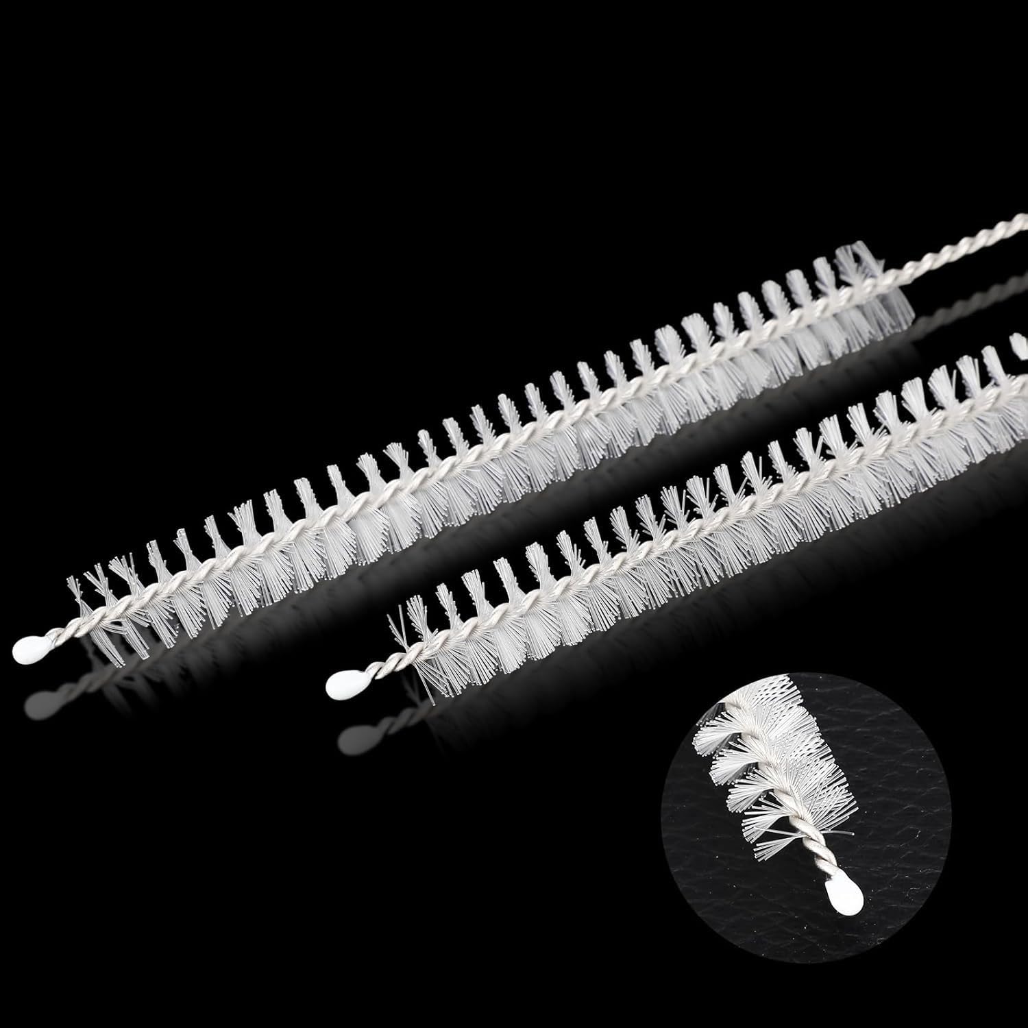 Spazzole sterili per tracheostomia - 10 Pezzi Spazzole per Tubi laringei - Scovolino per Tubi con Manico in Acciaio Inossidabile e setole in Nylon