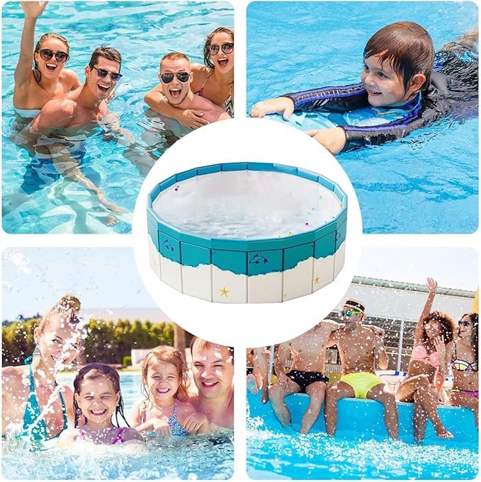 Image of Foldable Pool, Non-Inflatable Swimming Pool for Kids, Adults and Pets,Large Foldable Pool with Equipped with Sturdy Metal Brackets, Suitable for Outdoor Backyard Gardens(120 * 45 cm)