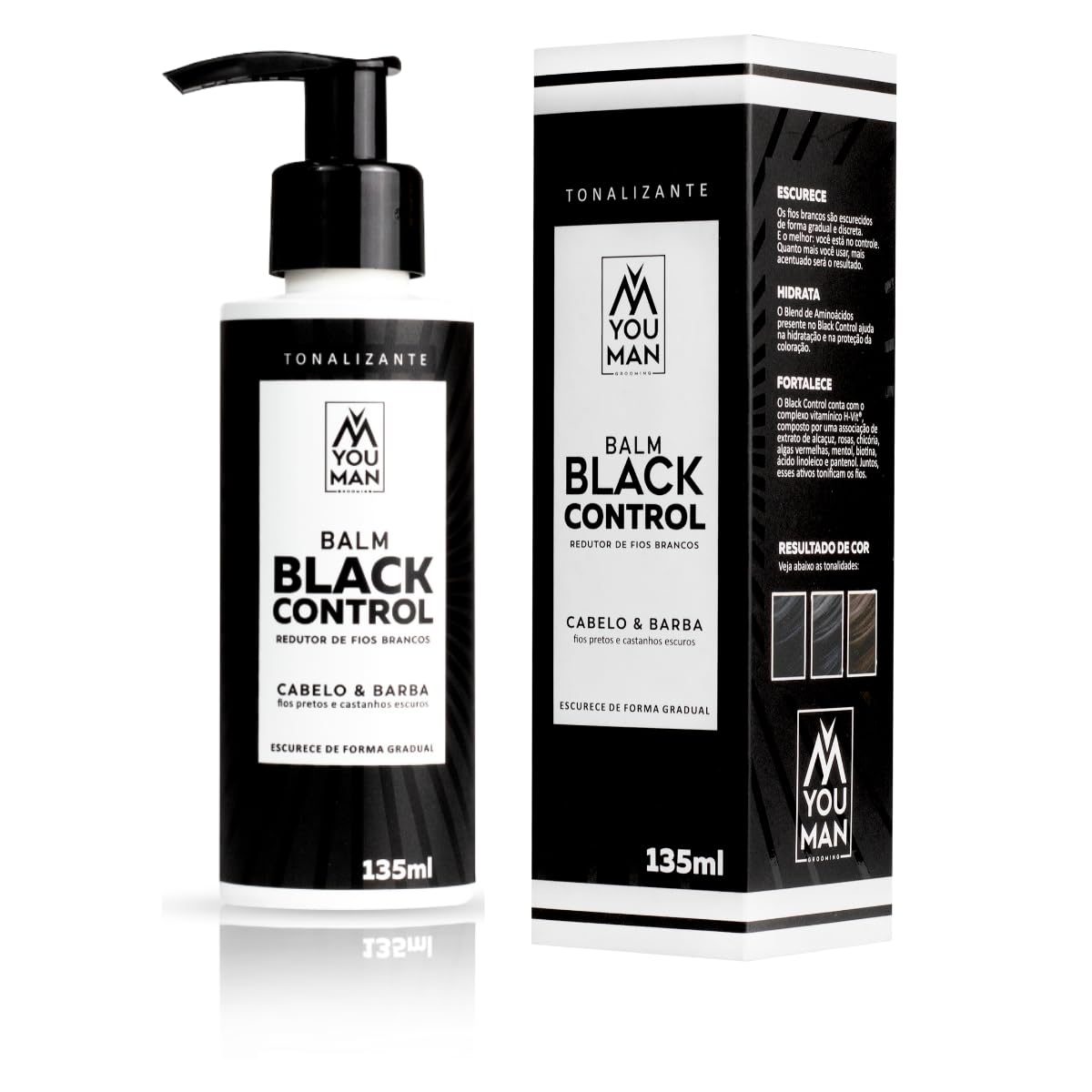 Tonalizante Black Control Escurecedor Reduz Fios Brancos Cabelo e Barba You Man 135ml em promoção! Veja a oferta e mais achadinhos de Tintas e Tonalizantes 2 Hoje é o melhor dia para comprar Tonalizante Black Control Escurecedor Reduz Fios Brancos Cabelo e Barba You Man 135ml com aquele preço maroto! Promoção! Aproveite a oferta! 2