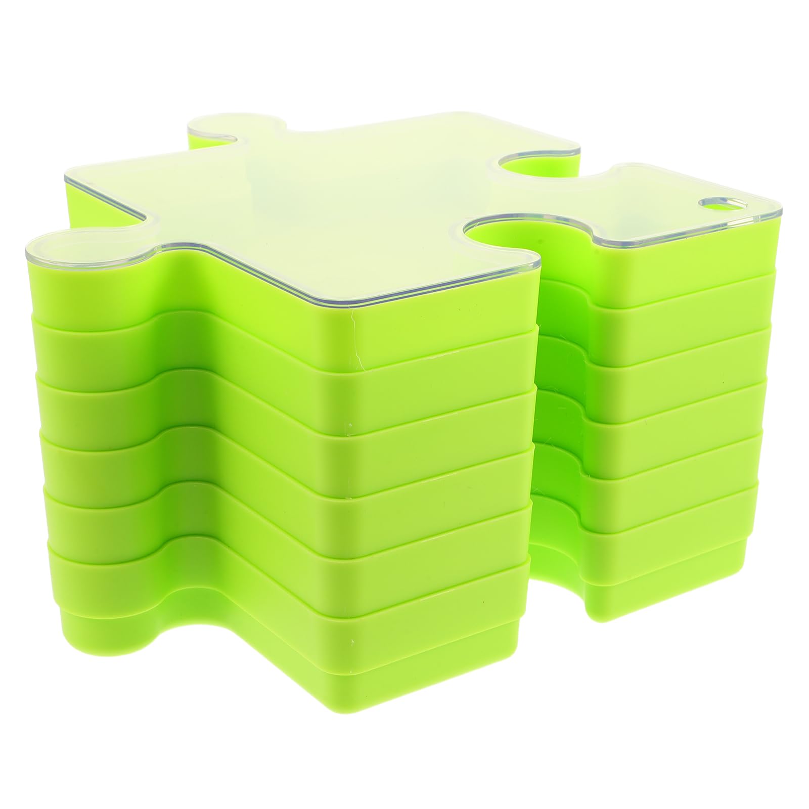 Scatola per Puzzle per Bambini 6 Pezzi, Plastica, Verde | Coperchio Antipolvere, Grande Capacità, per Casa e Scuola Materna, Leggero e Portatile