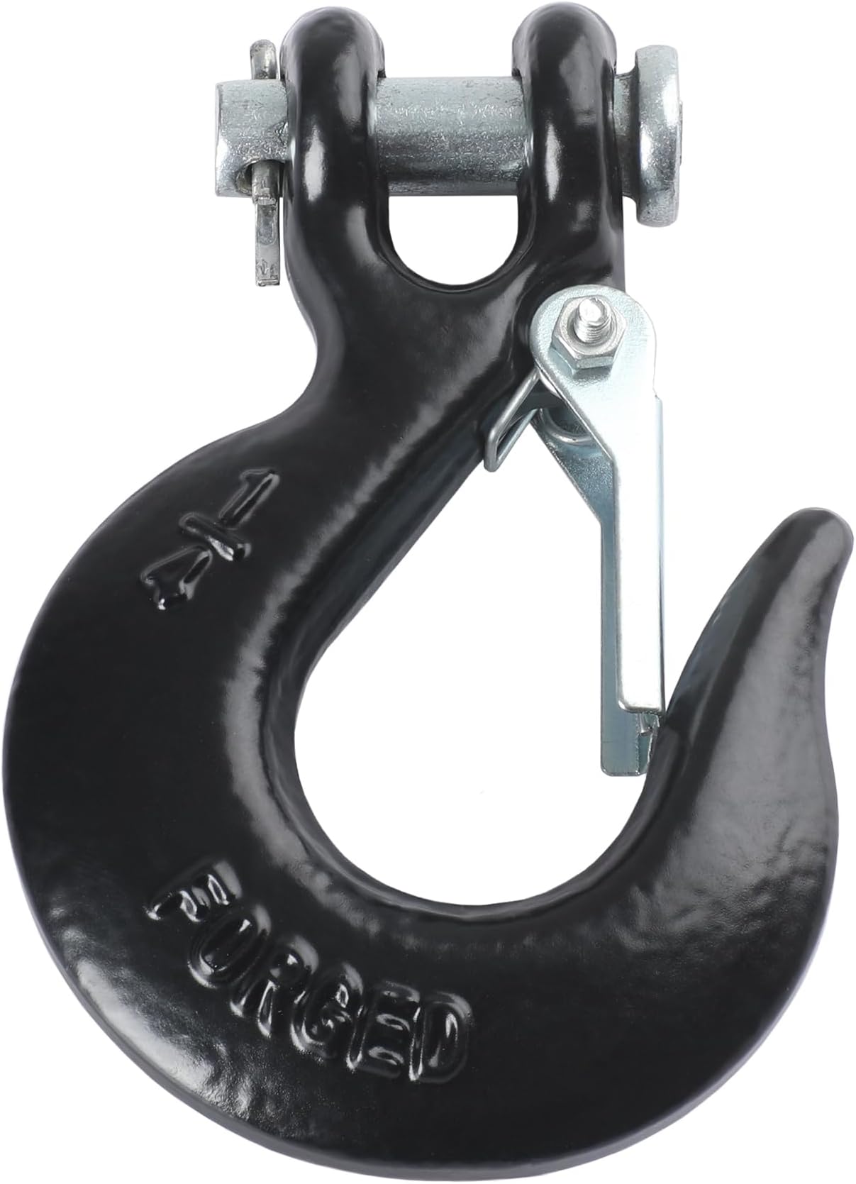 1/4 inch Clevis Slip Hook with Safety Latch - Heavy Duty Forged Steel Towing Winch Hook for ATV UTV (1PC)