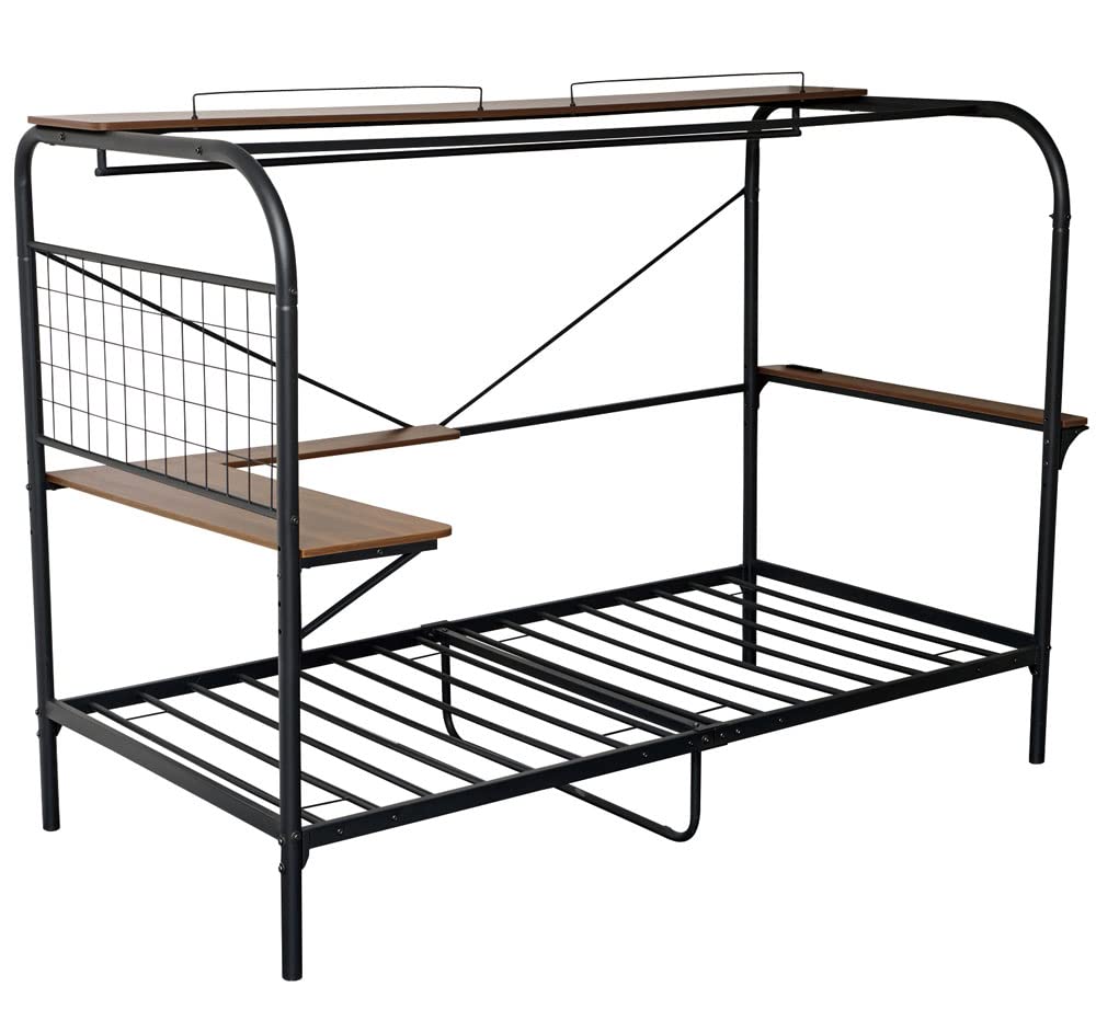 Amazon｜快適棚付きパイプベッド 23393 幅102.5×長さ216×高さ152.5cm 