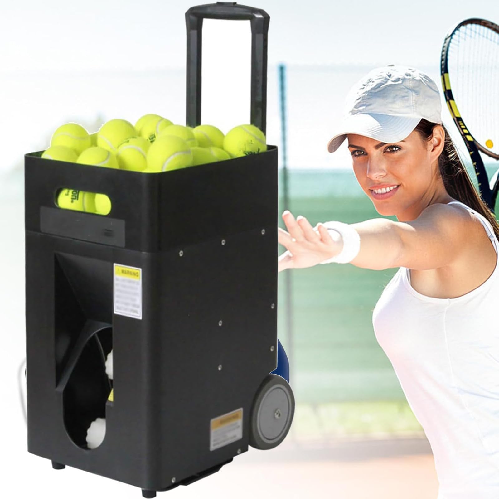 Macchina lanciapalle da Tennis Portatile ad Alta capacità con Telecomando Lanciapalle Automatico per Allenamento di Tennis Ideale per Allenatori e Club