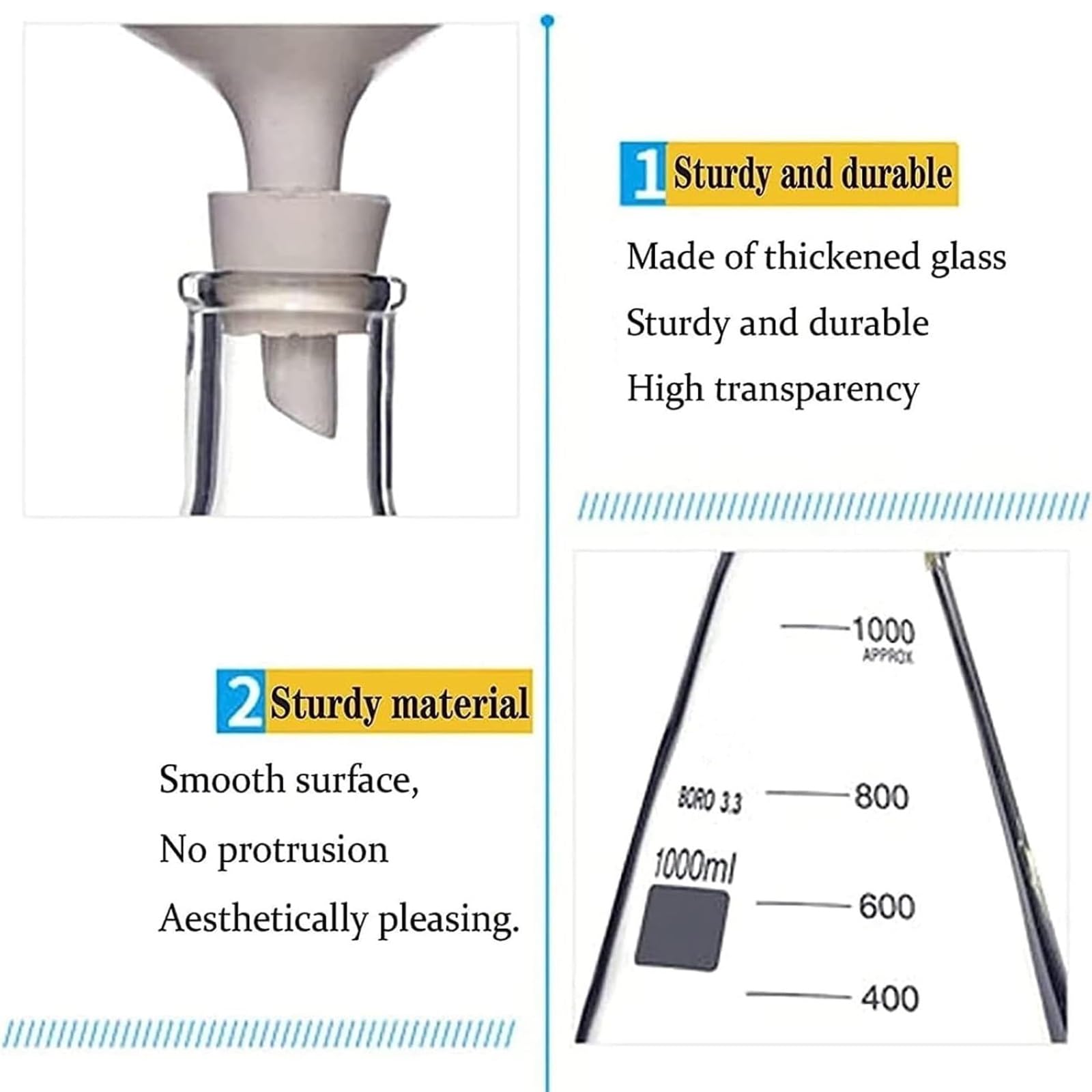 Kit di filtrazione sottovuoto for impieghi gravosi e convenienti - Pompa in metallo e bottiglia filtrante, imbuto Buchner in porcellana, set completo for laboratorio generico(1000ML)