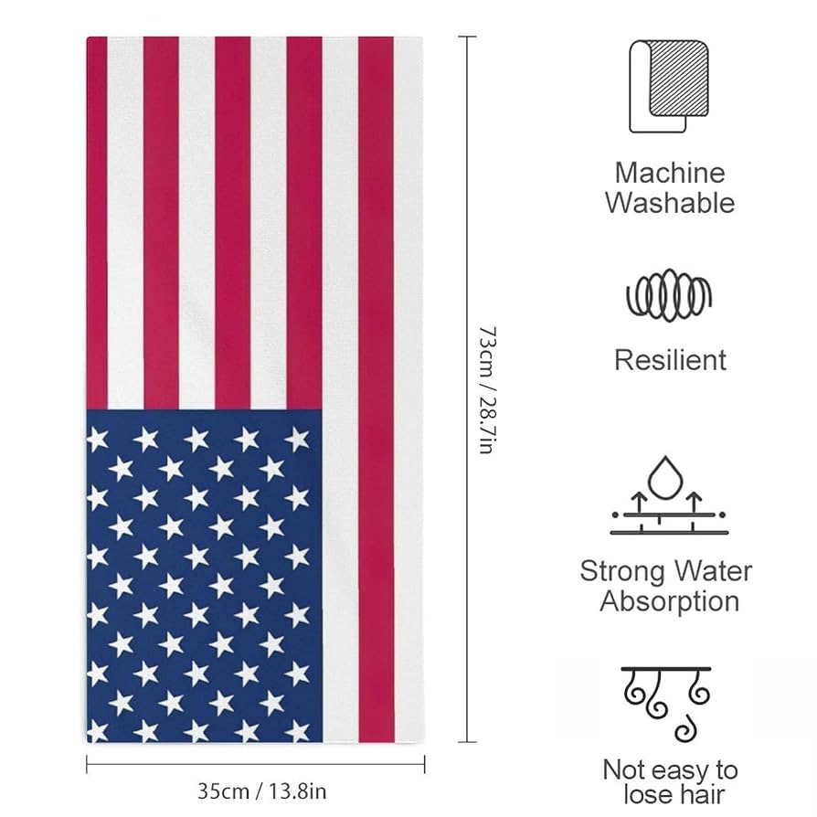 Amazon｜アメリカ 国旗 星条旗 タオル 吸水 フェイスタオル 速乾